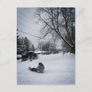 Carte Postale motoneige plaisir hiver