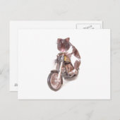 Carte postale Motorcycle Hamster (Devant / Derrière)