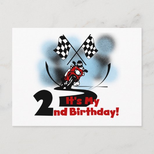 Carte Postale Motorcycle Racing 2e Anniversaire Tshirts et cadea (Devant)