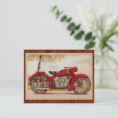 Carte Postale Motorcycle rouge vintage (Debout devant)
