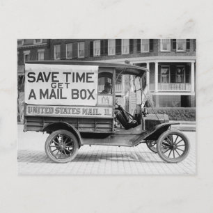 Carte Postale Motorized Mail Wagon par le Département de Poste d