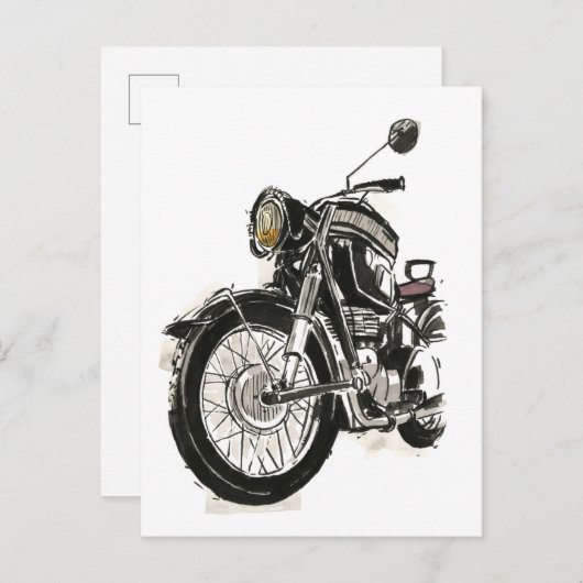 Carte Postale Motos en encre IV (Devant / Derrière)