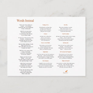 Carte Postale Mots au lieu poème