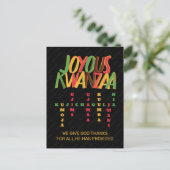 Carte Postale Mots croisés des principes joyeux de KWANZAA (Debout devant)