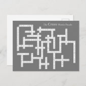 Carte Postale Mots croisés Puzzle Semantique Humour gris (Devant / Derrière)