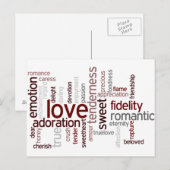Carte Postale Mots d'amour (Devant / Derrière)