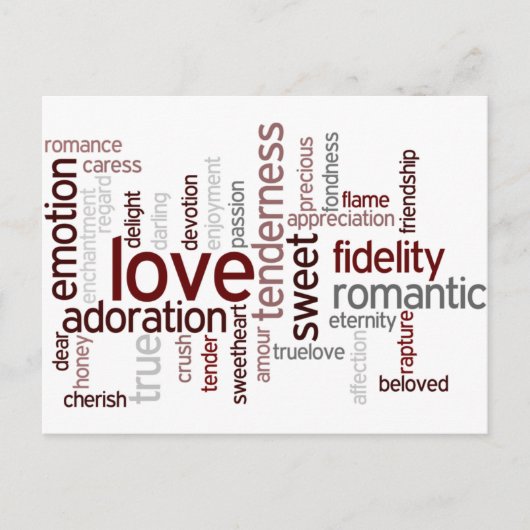 Carte Postale Mots d'amour (Devant)