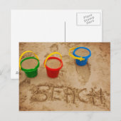 Carte Postale Mots De Sable De Plage (Devant / Derrière)
