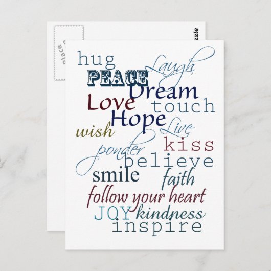 Carte Postale Mots d'inspiration (Devant / Derrière)