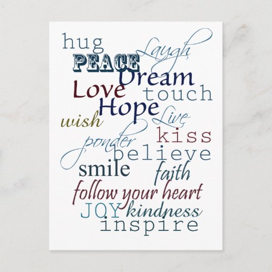 Carte Postale Mots d'inspiration (Devant)