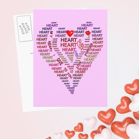 Carte Postale Mots du coeur