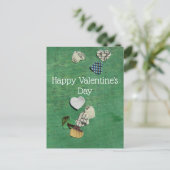 Carte Postale Mots et coeurs Collage Abstrait, Saint-Valentin (Debout devant)