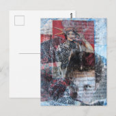 Carte Postale Mots et femmes Collage Abstrait (Devant / Derrière)