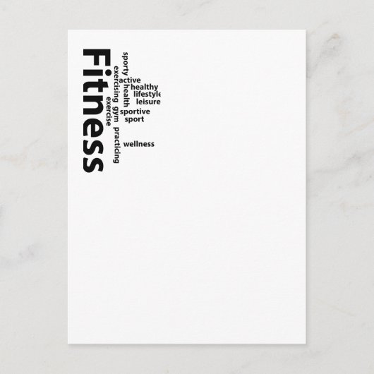 Carte Postale Mots fitness (Devant)