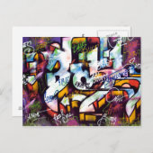 Carte Postale Mots Graffiti colorés (Devant / Derrière)