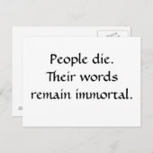 Carte Postale Mots Immortels (Devant / Derrière)