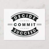 Carte Postale Mots Inspirationnels Décider Commit Succès (Devant)