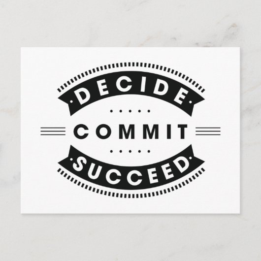 Carte Postale Mots Inspirationnels Décider Commit Succès (Devant)