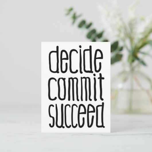 Carte Postale Mots Motivationnels Décider Commit Succès (Debout devant)