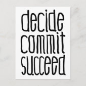 Carte Postale Mots Motivationnels Décider Commit Succès (Devant)
