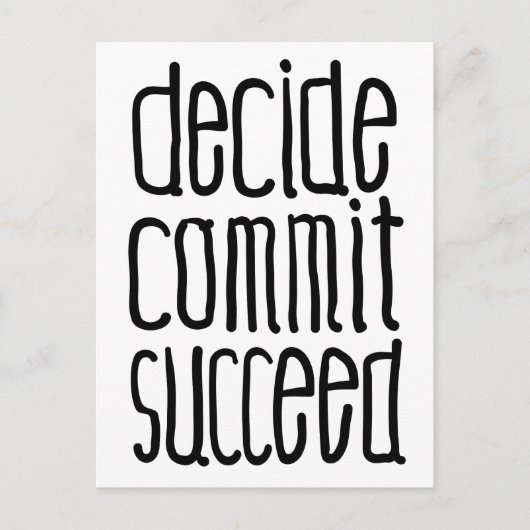 Carte Postale Mots Motivationnels Décider Commit Succès (Devant)