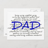 Carte Postale Mots Pour Papa (Devant / Derrière)