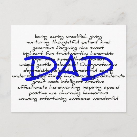 Carte Postale Mots Pour Papa (Devant)