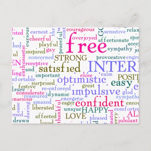 Carte Postale Mots stimulants (Devant)