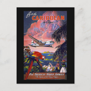 Carte Postale Mouche à Pan American World Airways des Caraïbes