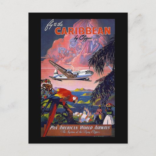 Carte Postale Mouche à Pan American World Airways des Caraïbes (Devant)
