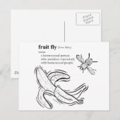 CARTE POSTALE MOUCHE DE LA FRUIT (Devant / Derrière)