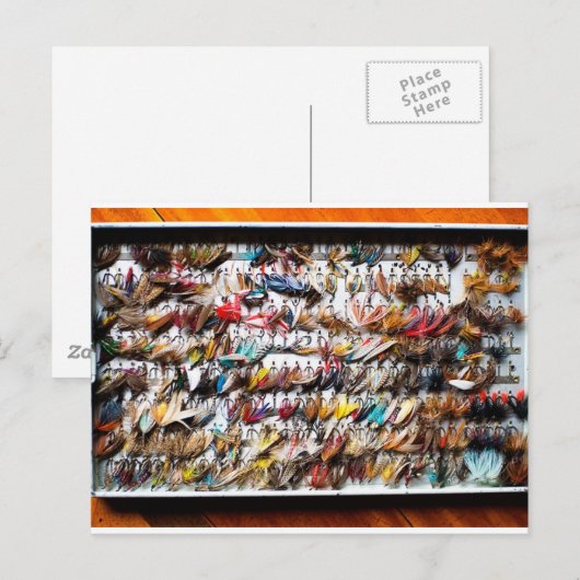 Carte Postale Mouches de pêche (Devant / Derrière)