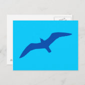Carte Postale Mouette bleue Aqua (Devant / Derrière)