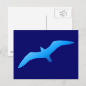 Carte Postale Mouette bleue en vol (Devant / Derrière)