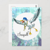 Carte Postale Mouette drôle (Devant / Derrière)