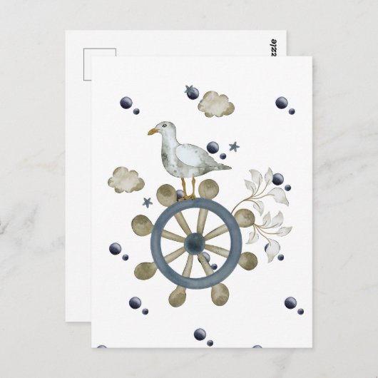 Carte Postale Mouette faisant du stop (Devant / Derrière)