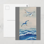 Carte Postale Mouettes au-dessus des vagues, Watanabe Seitei (Devant / Derrière)