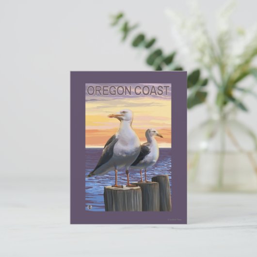 Carte Postale Mouettes de la mer de l'Oregon (Debout devant)