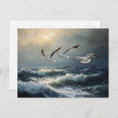 Carte Postale Mouettes Stormy Ocean Fine Art (Devant / Derrière)
