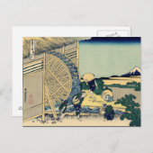 Carte Postale Moulin à eau à Onden (par Hokusai) (Devant / Derrière)