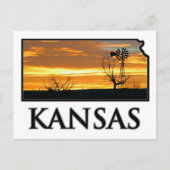 Carte Postale Moulin à vent de ferme du Kansas (Devant)