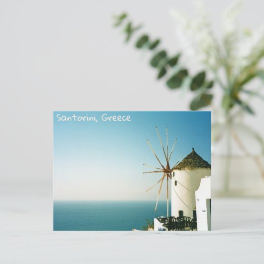 Carte Postale Moulin à vent de Santorin, Grèce (Debout devant)