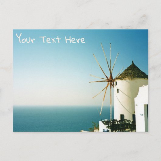 Carte Postale Moulin à vent de Santorin, Grèce personnalisable C (Devant)