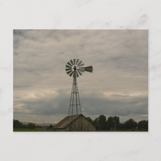Carte Postale Moulin à vent et ciel nuageux (Devant)