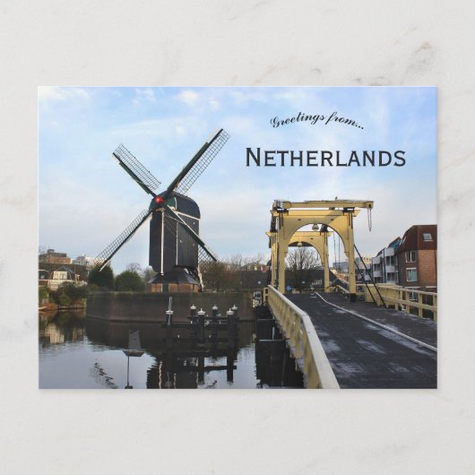 Carte Postale Moulin à vent et pont du moulin à vent de Leiden P (Devant)