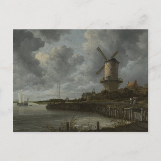 Carte Postale Moulin à vent hollandais Wijk bij Duustede, Ruisda (Devant)