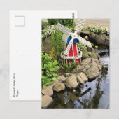 Carte Postale Moulin à vent Jardin Décor (Devant / Derrière)