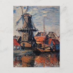 Carte Postale Moulin à vent sur le canal Onbekende-Amsterdam
