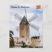 Carte Postale Moulin à vent traditionnel à Palma de Majorque - E (Devant)