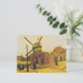 Carte Postale Moulin à vent vintage Van Gogh Paris Tableau (Debout devant)